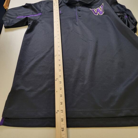 Under Armor Washington‎ Huskies Polo Shirt Black Men's Medium Embroidered Logo - Picture 9 of 9
